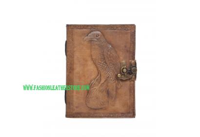 Antique Design Handmade Eagle Embossed Leather Journal Notebook Charcoal Color Journals Notebook & Sketchbook